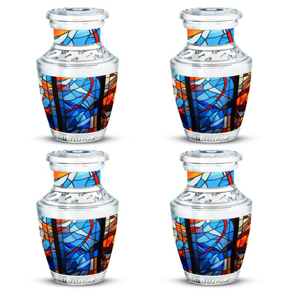 Glass Stained Glass Keepsake Urn for Human Ashes - 3-inch, 200 cu in - Yatskia