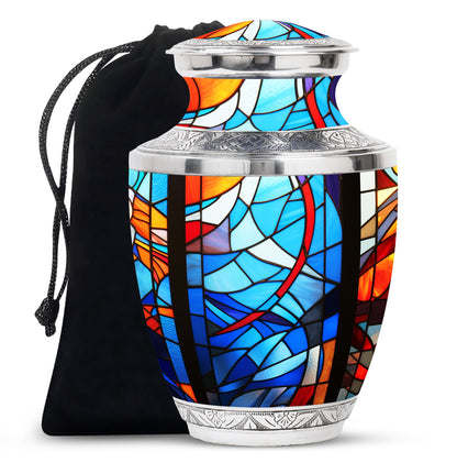 Glass Stained Glass Keepsake Urn for Human Ashes - 3-inch, 200 cu in - Yatskia