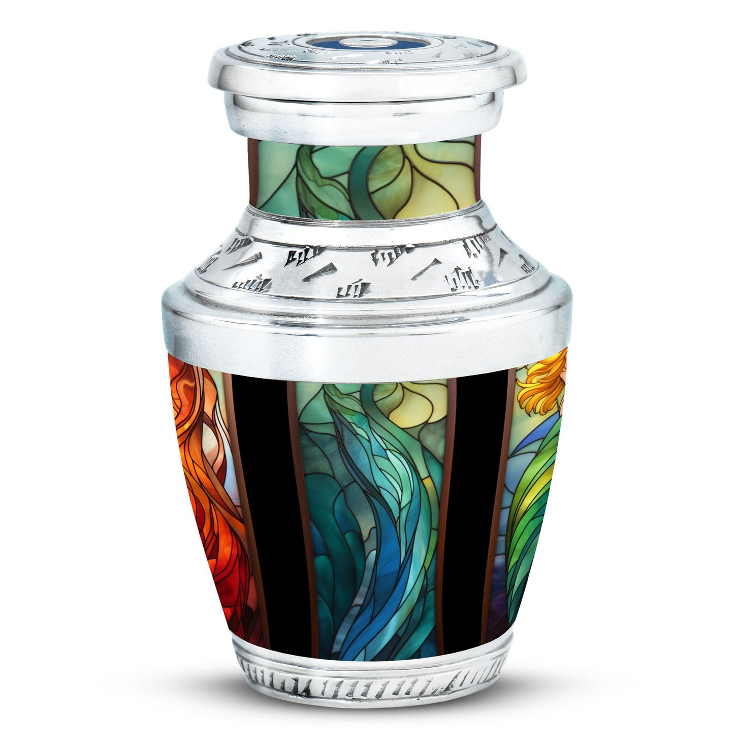 Glass Stained Glass Memorial Urn for Human Ashes - 10-inch, 200 cu in - Yatskia
