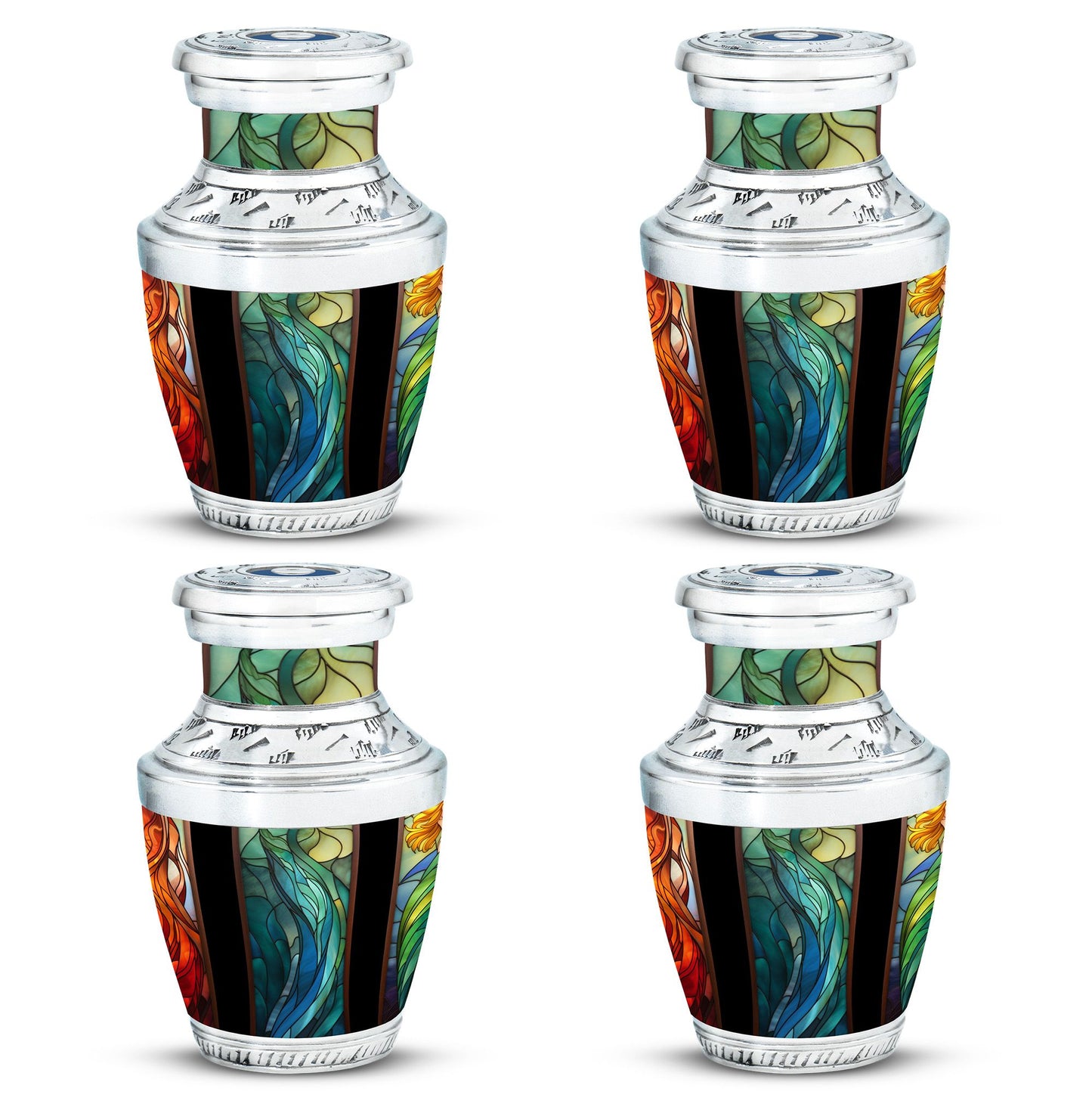 Glass Stained Glass Memorial Urn for Human Ashes - 10-inch, 200 cu in - Yatskia