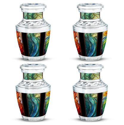 Glass Stained Glass Memorial Urn for Human Ashes - 10-inch, 200 cu in - Yatskia