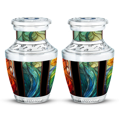 Glass Stained Glass Memorial Urn for Human Ashes - 10-inch, 200 cu in - Yatskia