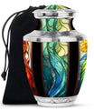 Stained Glass Urn For Ashes Memorial, Funeral Shape Urn