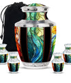 Stained Glass Urn For Ashes Memorial, Funeral Shape Urn