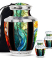 Stained Glass Urn For Ashes Memorial, Funeral Shape Urn
