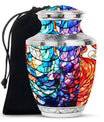 Stained Glass Urn For Ashes Memorial, Funeral Cremation Urn For Ashes