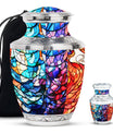 Stained Glass Urn For Ashes Memorial, Funeral Cremation Urn For Ashes