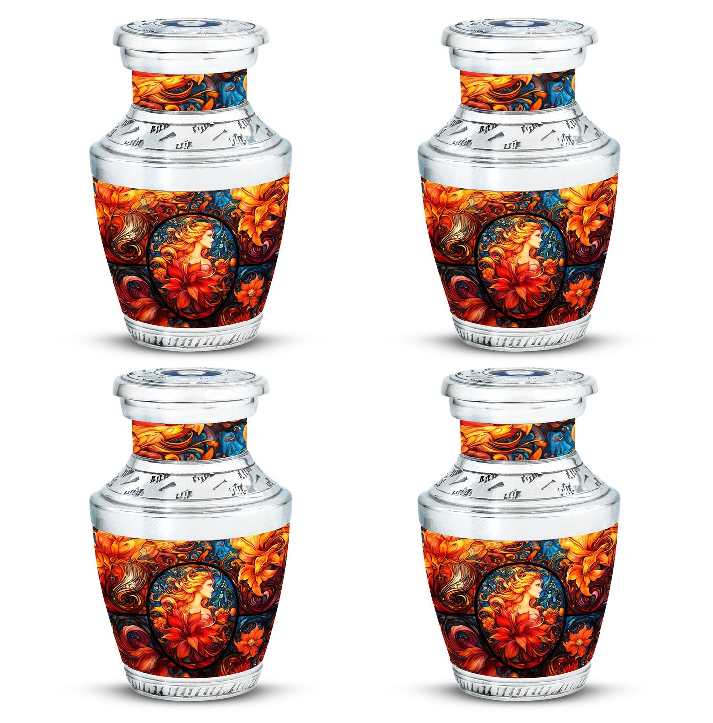 Glass Stained Glass Memorial Urn for Human Ashes - 10-inch, 200 cu in - Yatskia