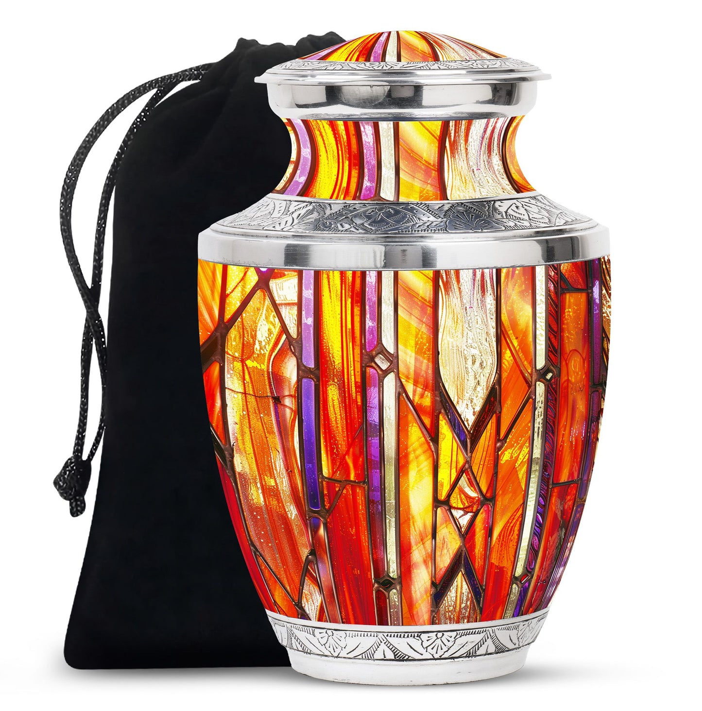 Stained Glass Ashes Keepsake Memorial, Funeral Cremation Urn
