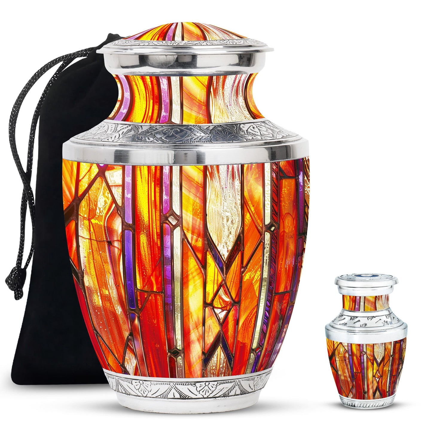 Stained Glass Ashes Keepsake Memorial, Funeral Cremation Urn