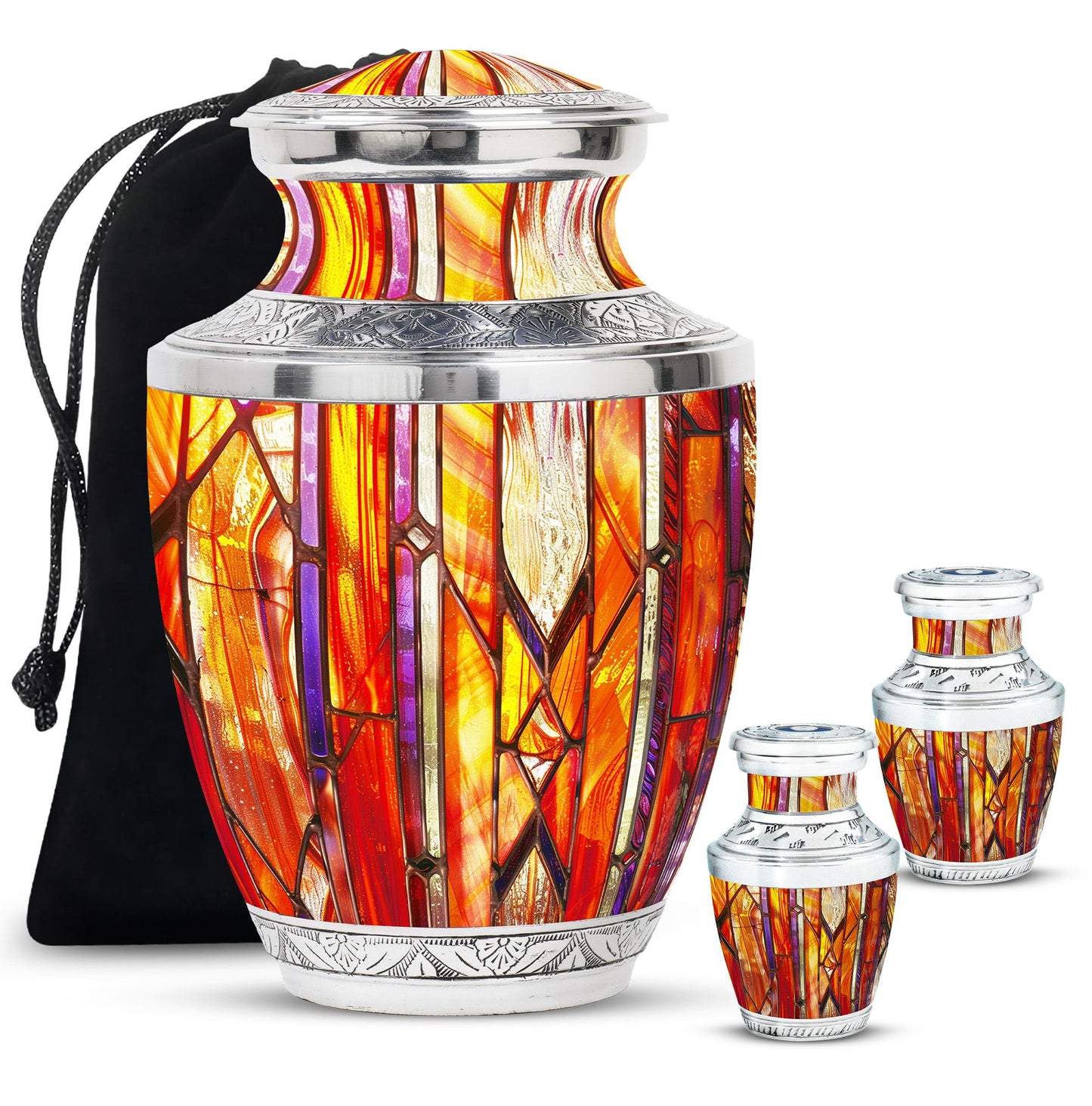Stained Glass Ashes Keepsake Memorial, Funeral Cremation Urn