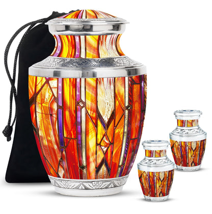 Stained Glass Ashes Keepsake Memorial, Funeral Cremation Urn