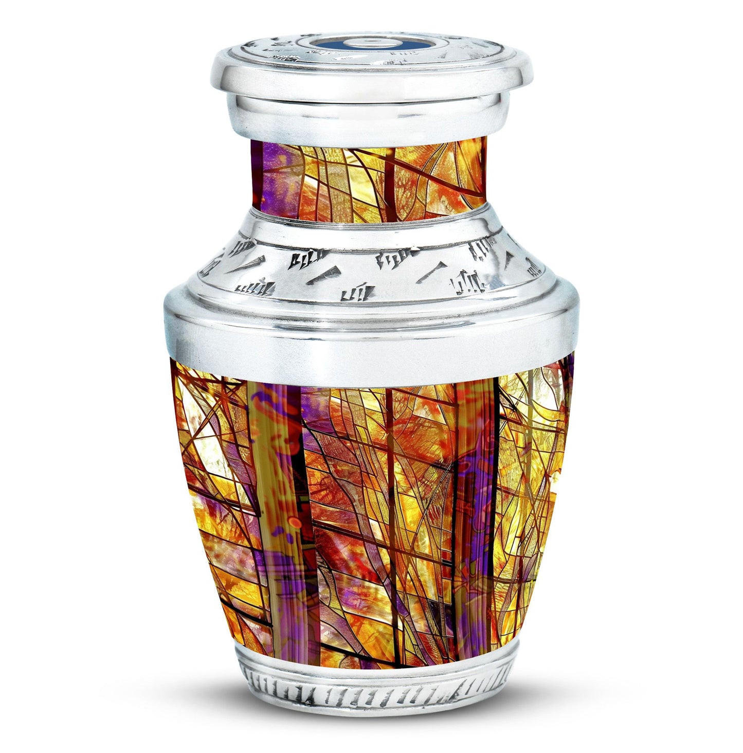 Glass Stained Glass Cremation Urn for Human Ashes - 10-inch, 200 cu in - Yatskia