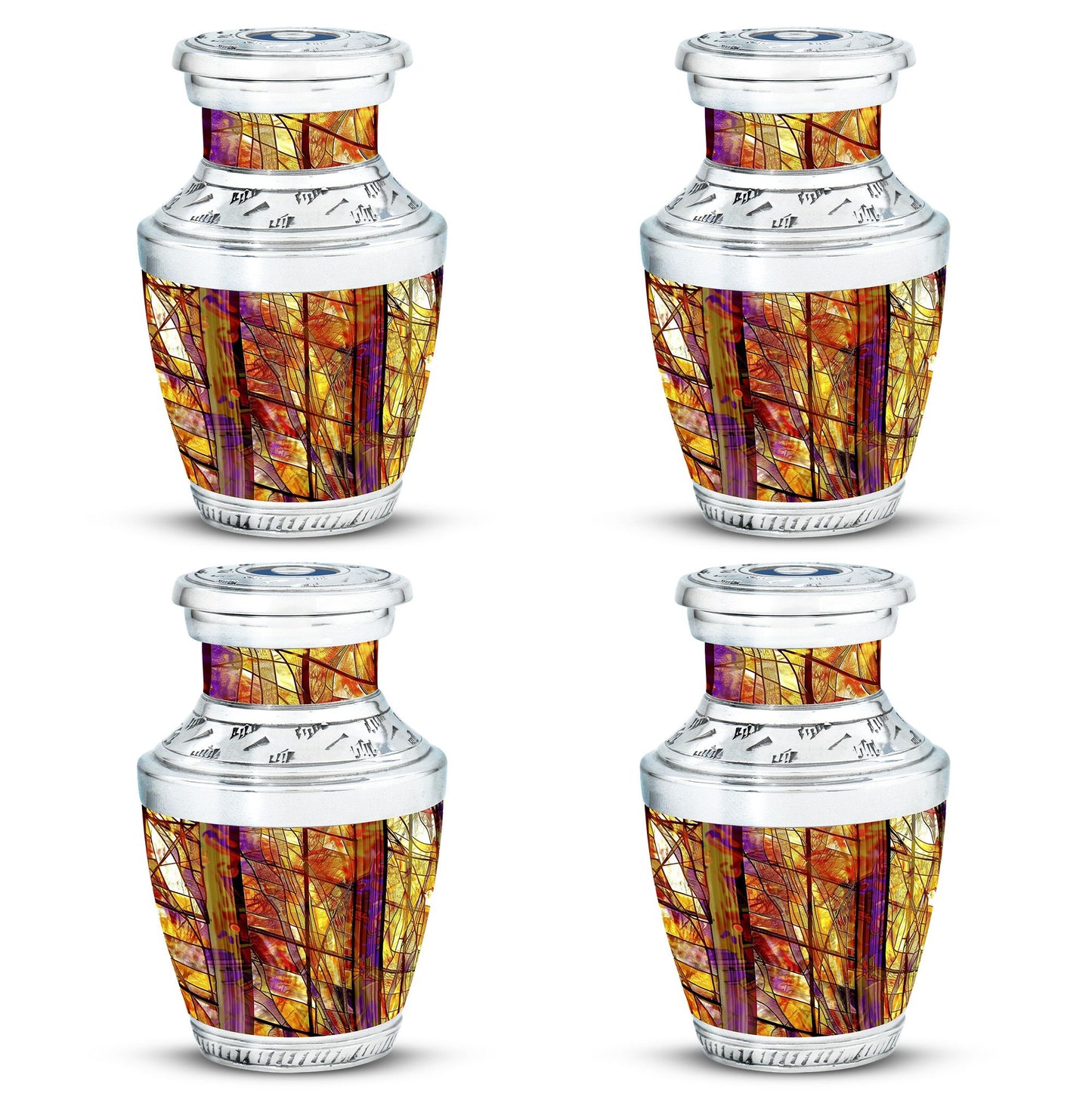 Glass Stained Glass Cremation Urn for Human Ashes - 10-inch, 200 cu in - Yatskia