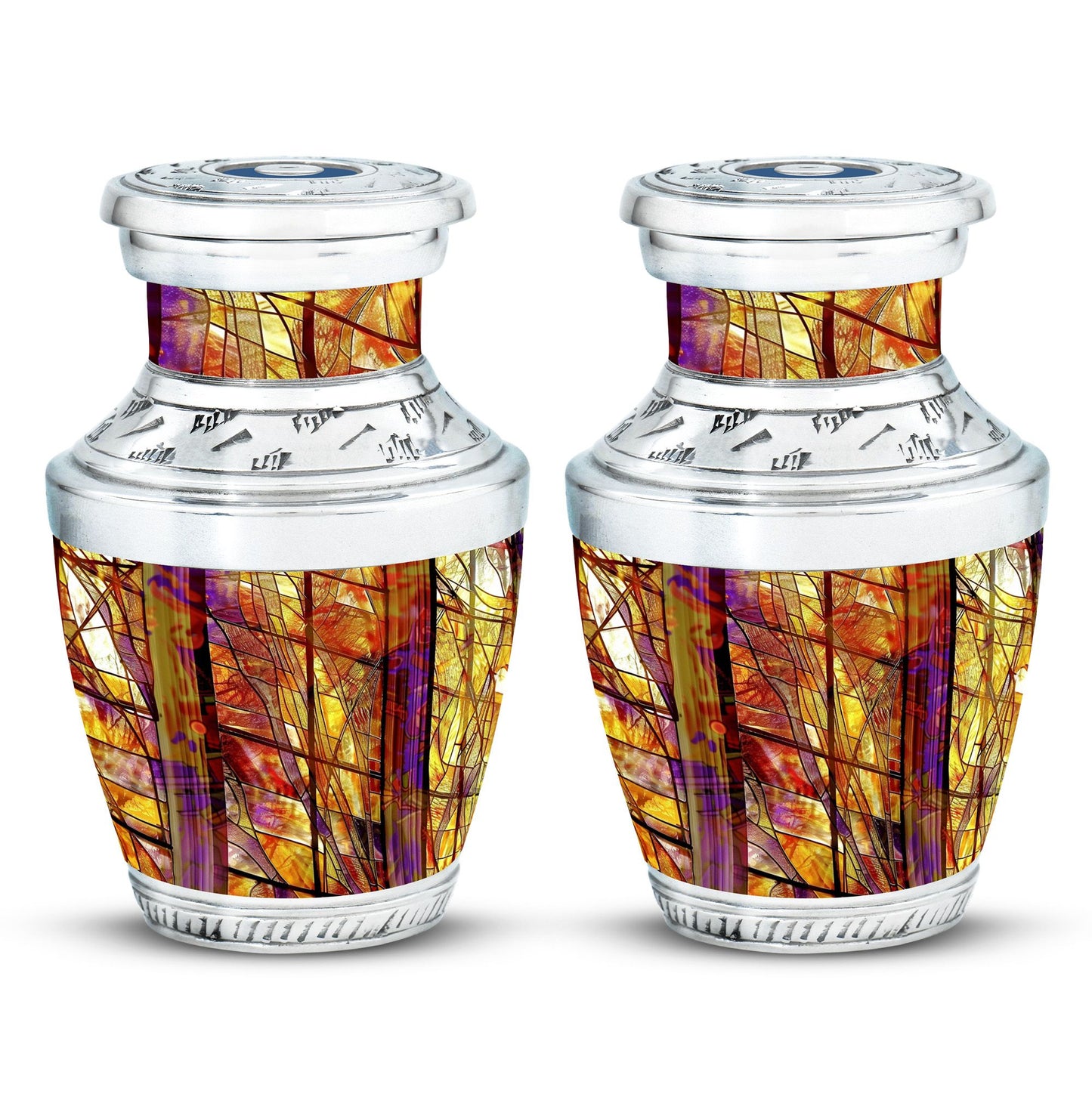 Glass Stained Glass Cremation Urn for Human Ashes - 10-inch, 200 cu in - Yatskia