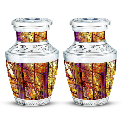 Glass Stained Glass Cremation Urn for Human Ashes - 10-inch, 200 cu in - Yatskia