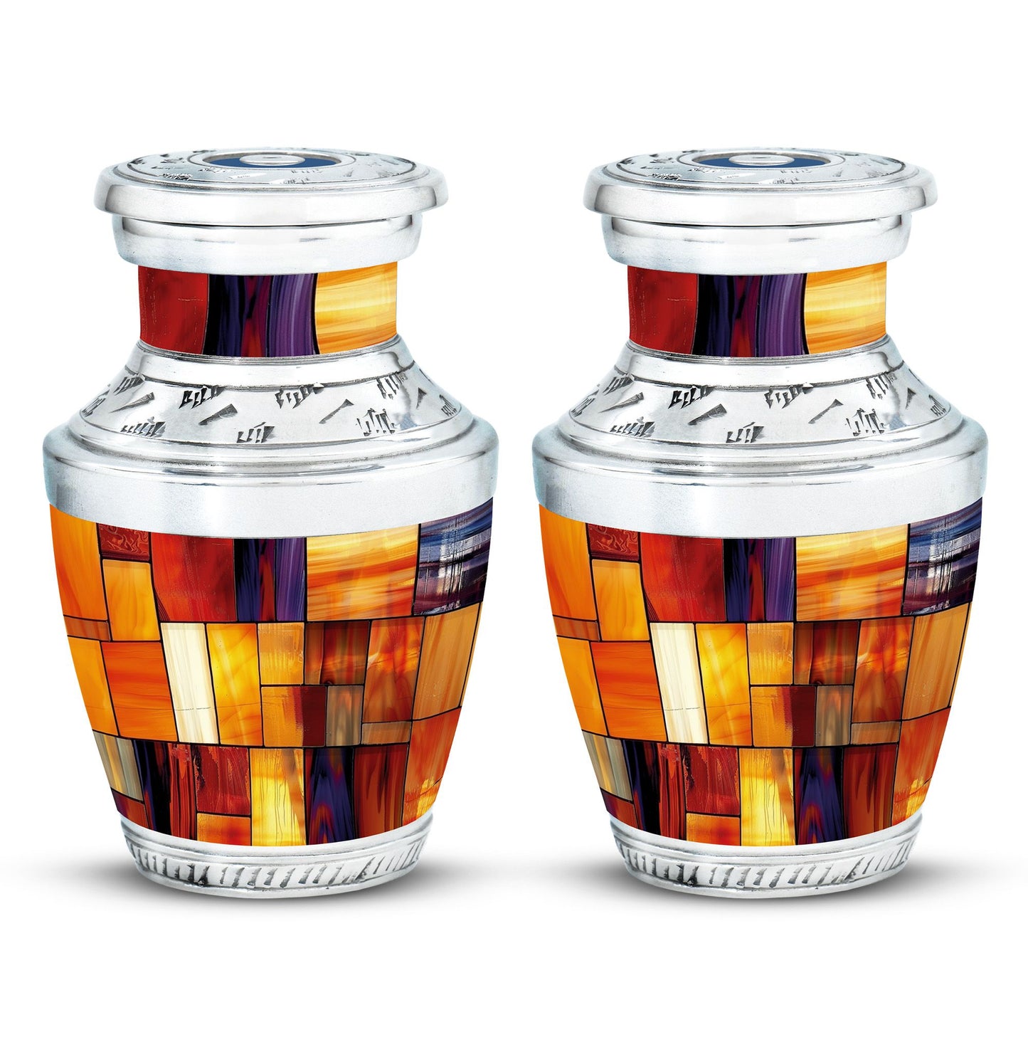 Glass Stained Glass Cremation Urn for Human Ashes - 10-inch, 200 cu in - Yatskia