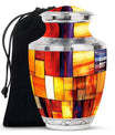 Stained Glass Cool Urn Ashes Memorial, Funeral Cremation Urn For Ashes