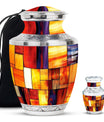 Stained Glass Cool Urn Ashes Memorial, Funeral Cremation Urn For Ashes