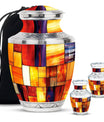 Stained Glass Cool Urn Ashes Memorial, Funeral Cremation Urn For Ashes