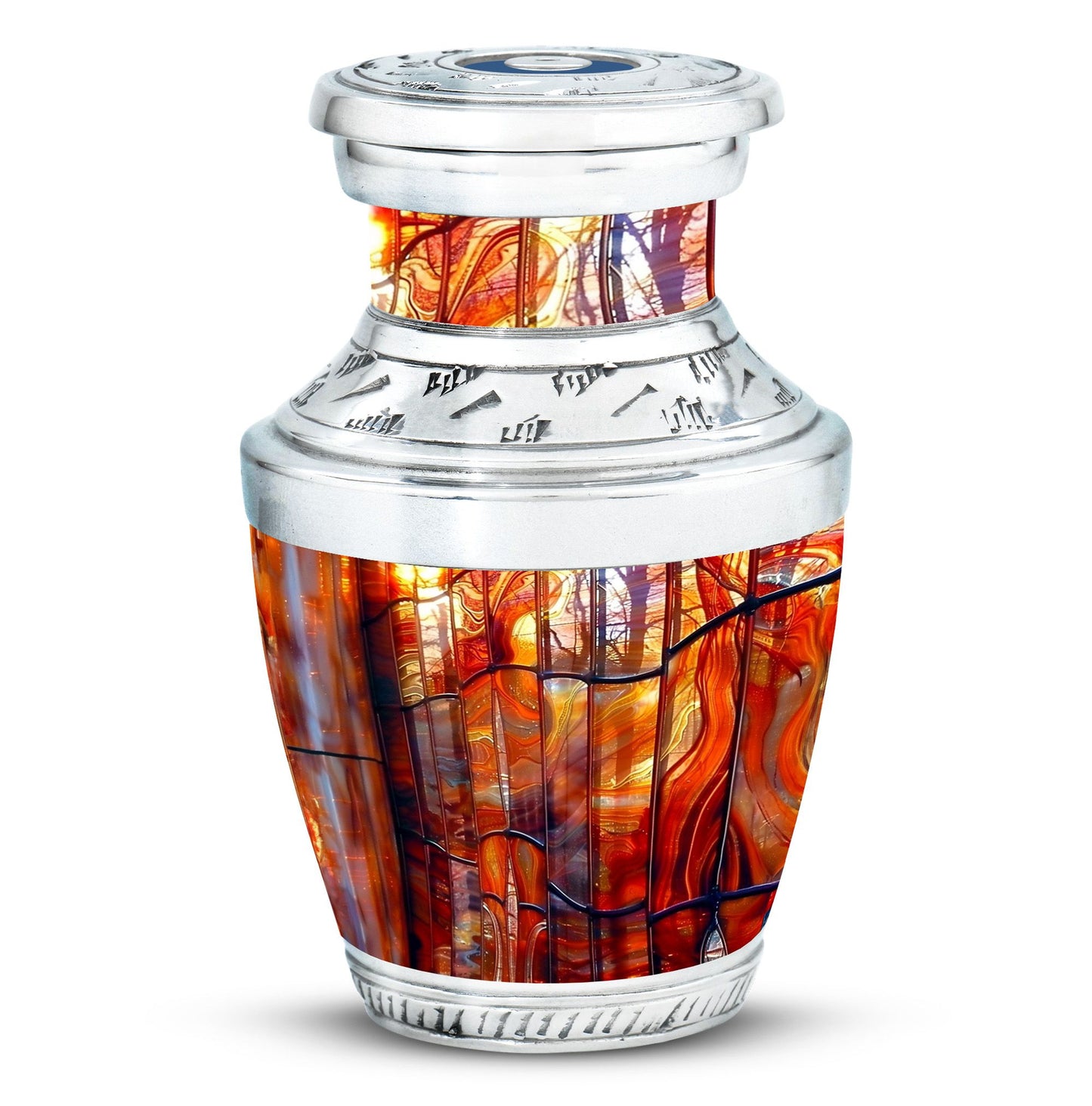 Glass Stained Glass Memorial Urn for Human Ashes - 10-inch, 200 cu in - Yatskia