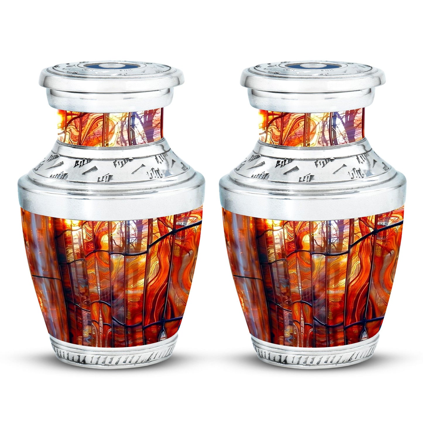 Glass Stained Glass Memorial Urn for Human Ashes - 10-inch, 200 cu in - Yatskia