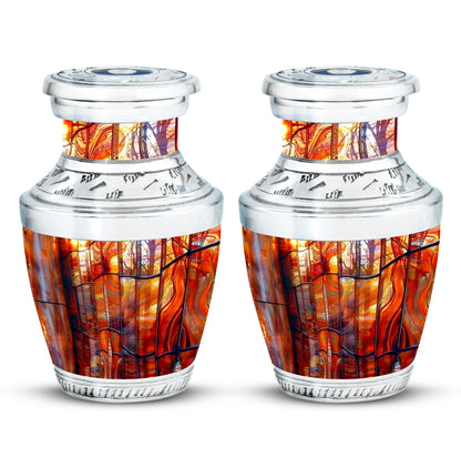 Glass Stained Glass Memorial Urn for Human Ashes - 10-inch, 200 cu in - Yatskia