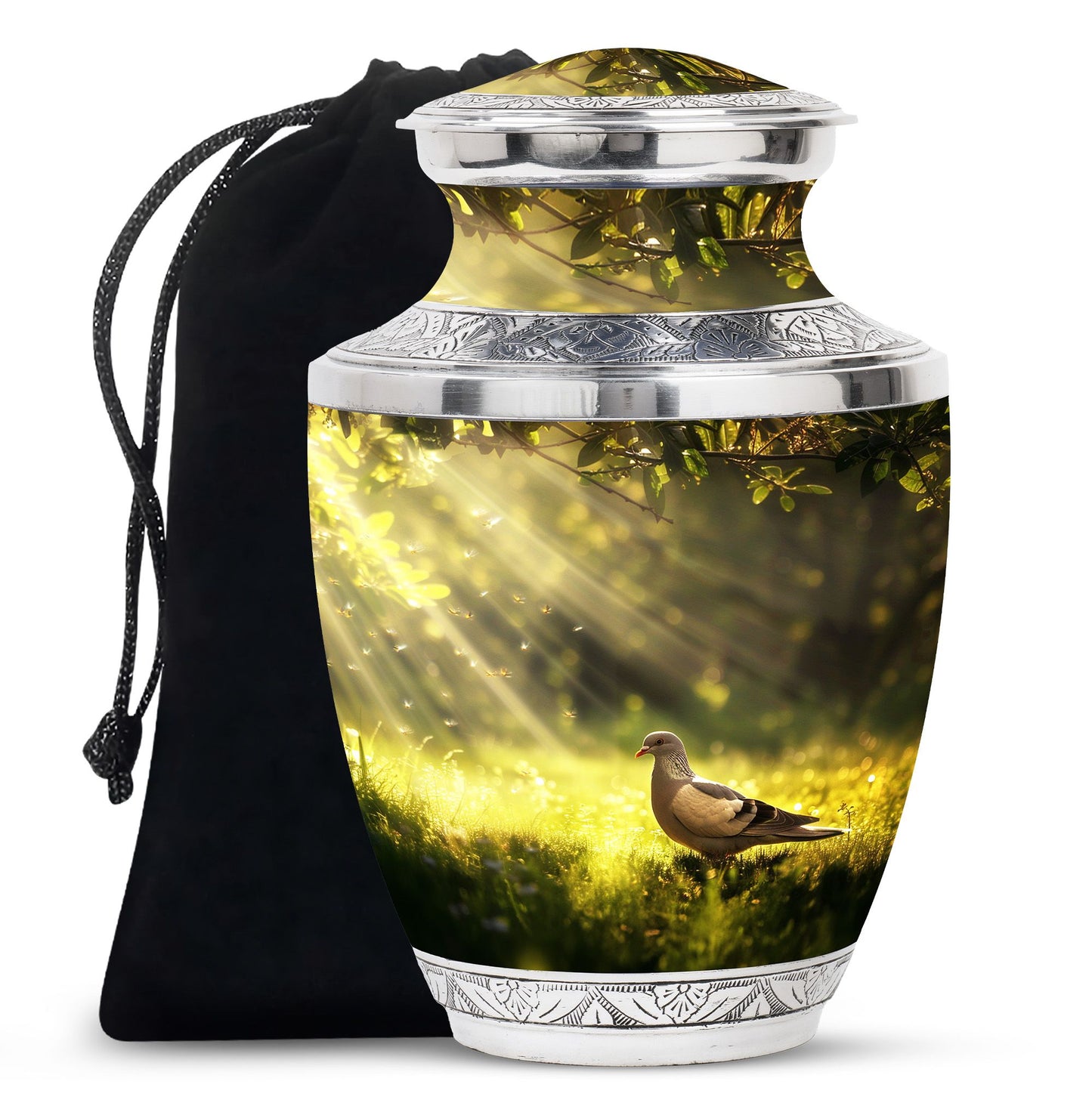 Personalized Dove Cremation Urn for Human Ashes - 3-inch, 200 cu in - Yatskia