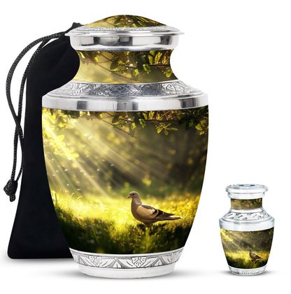 Personalized Dove Cremation Urn for Human Ashes - 3-inch, 200 cu in - Yatskia