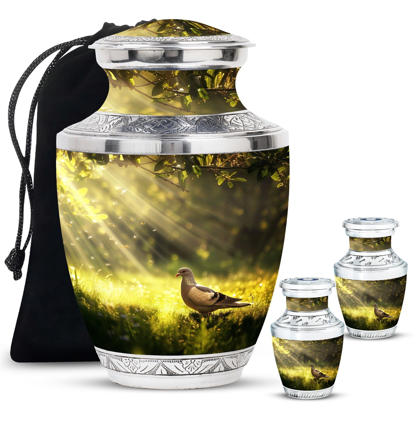 Personalized Dove Cremation Urn for Human Ashes - 3-inch, 200 cu in - Yatskia