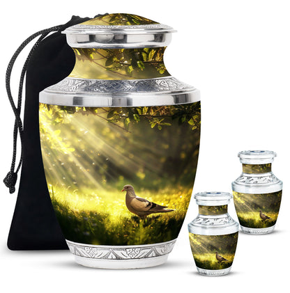 Personalized Dove Cremation Urn for Human Ashes - 3-inch, 200 cu in - Yatskia