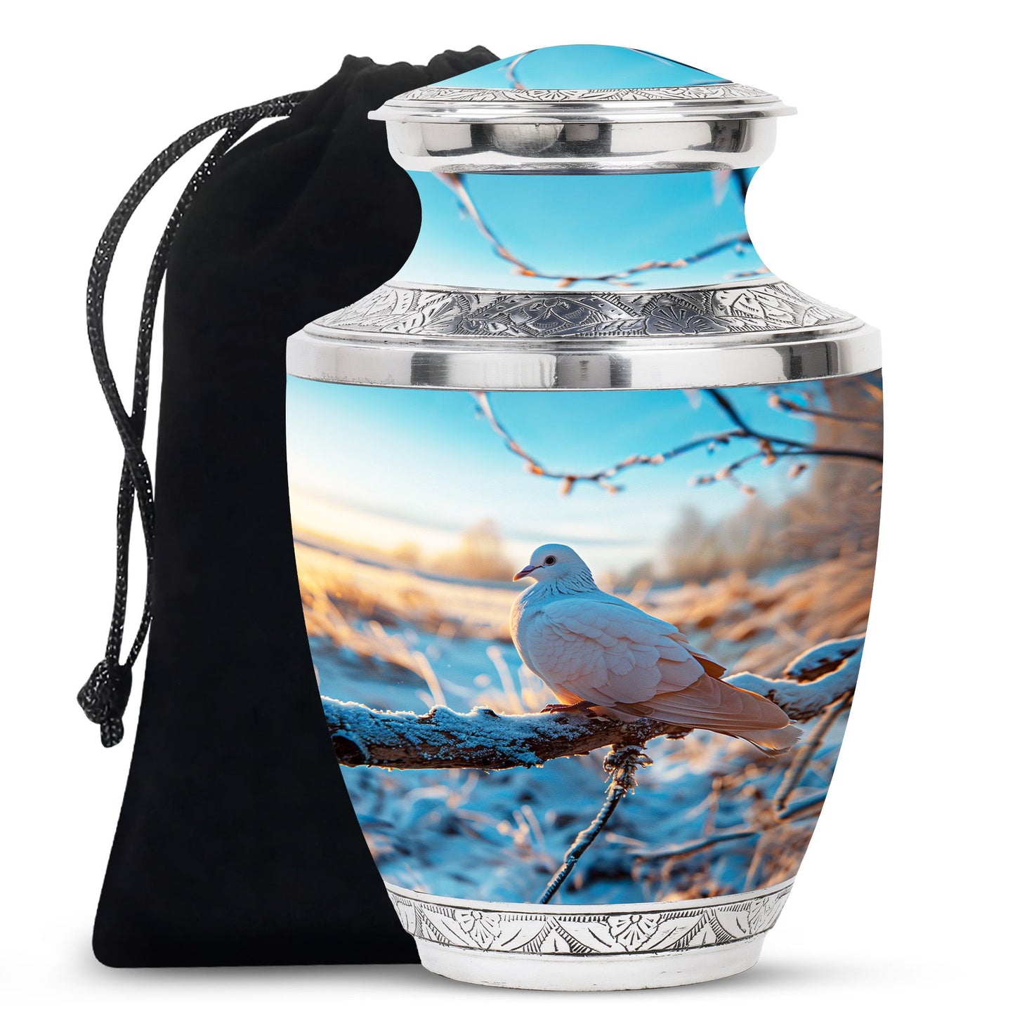 Personalized Bird Memorial Urn for Human Ashes - 10-inch, 200 cu in - Yatskia