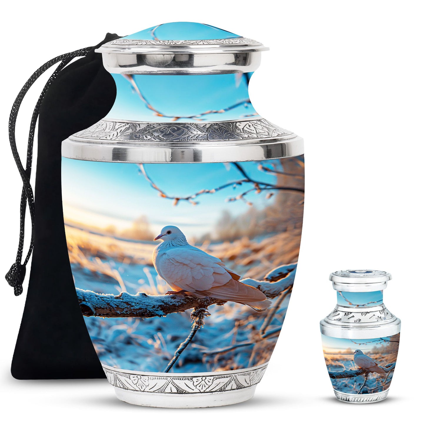 Personalized Bird Memorial Urn for Human Ashes - 10-inch, 200 cu in - Yatskia
