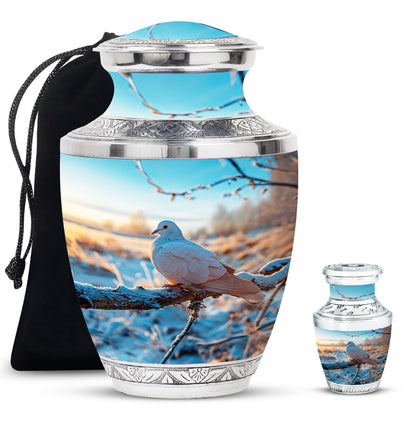 Personalized Bird Memorial Urn for Human Ashes - 10-inch, 200 cu in - Yatskia