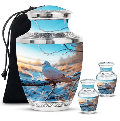 Personalized Bird Memorial Urn for Human Ashes - 10-inch, 200 cu in - Yatskia
