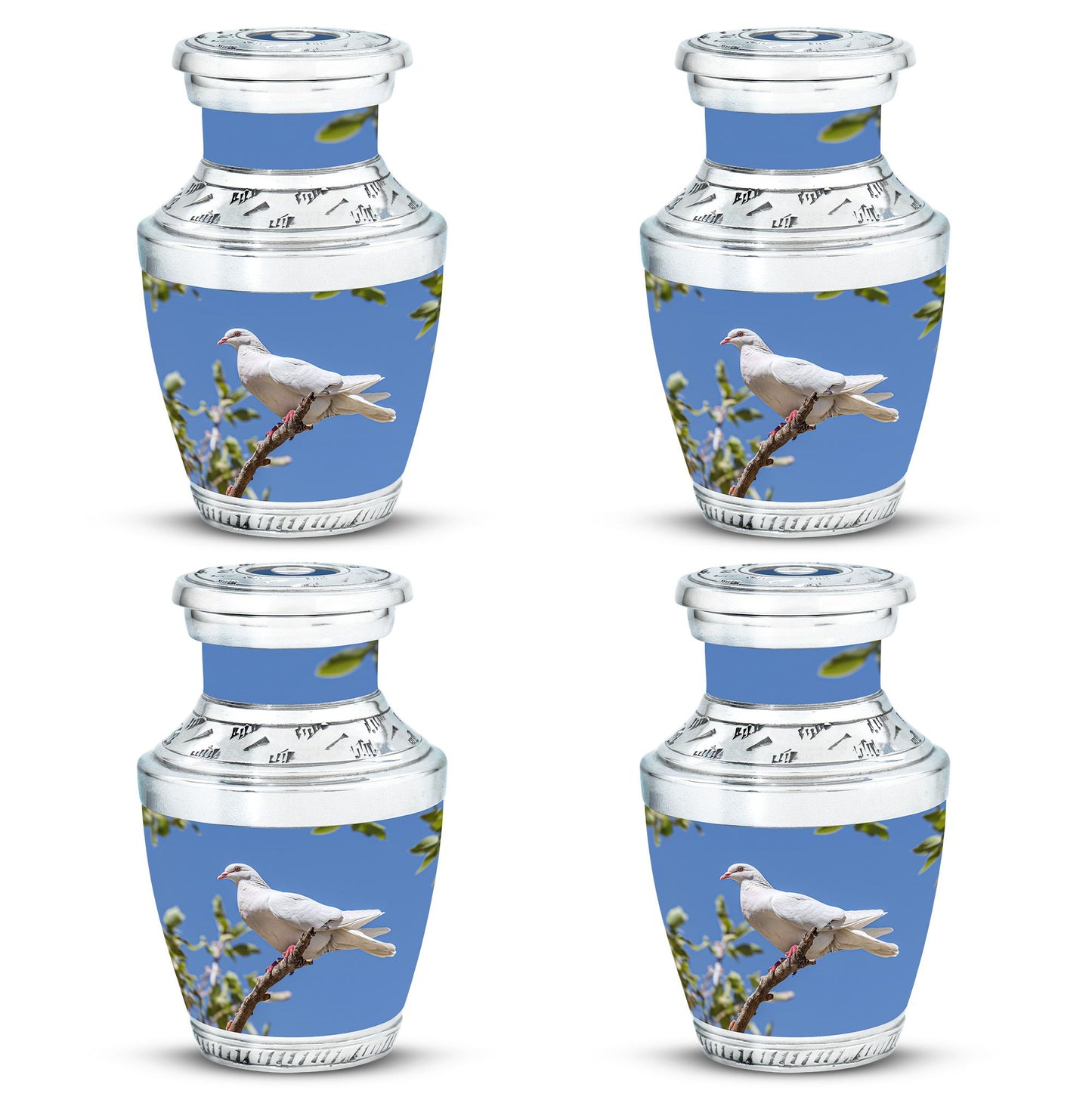 White Personalized Bird Keepsake Urn for Mom - 10-inch, 200 cu in - Yatskia