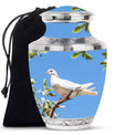 White Dove Ashes keepsake Urn For Mom - Large Memorial Urns For Women