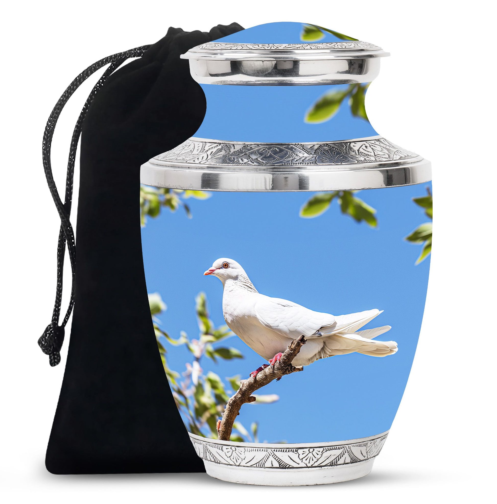 White Dove Ashes keepsake Urn For Mom - Large Memorial Urns For Women