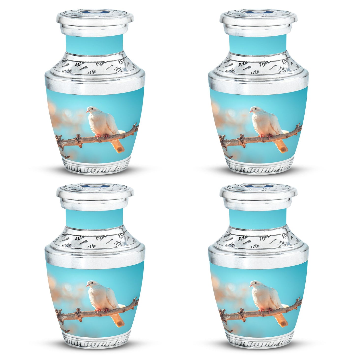 Blue Personalized Bird Cremation Urn for Men and Women - 10-inch, 200 cu in - Yatskia