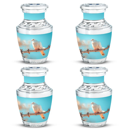 Blue Personalized Bird Cremation Urn for Men and Women - 10-inch, 200 cu in - Yatskia