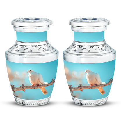 Blue Personalized Bird Cremation Urn for Men and Women - 10-inch, 200 cu in - Yatskia