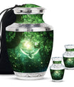 Dove Large Urns For Human Ashes - Green Forest Memorial Urn for Men