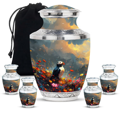 Colorful Personalized Bird Keepsake Urn for Mom - 10-inch, 200 cu in - Yatskia
