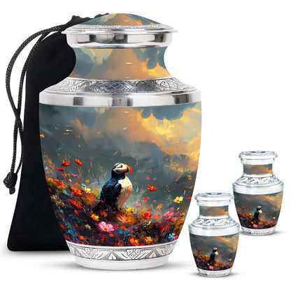 Colorful Personalized Bird Keepsake Urn for Mom - 10-inch, 200 cu in - Yatskia