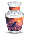 Solitary Bird Urn For Cremation Ashes - Pink Floral Urn For Funeral