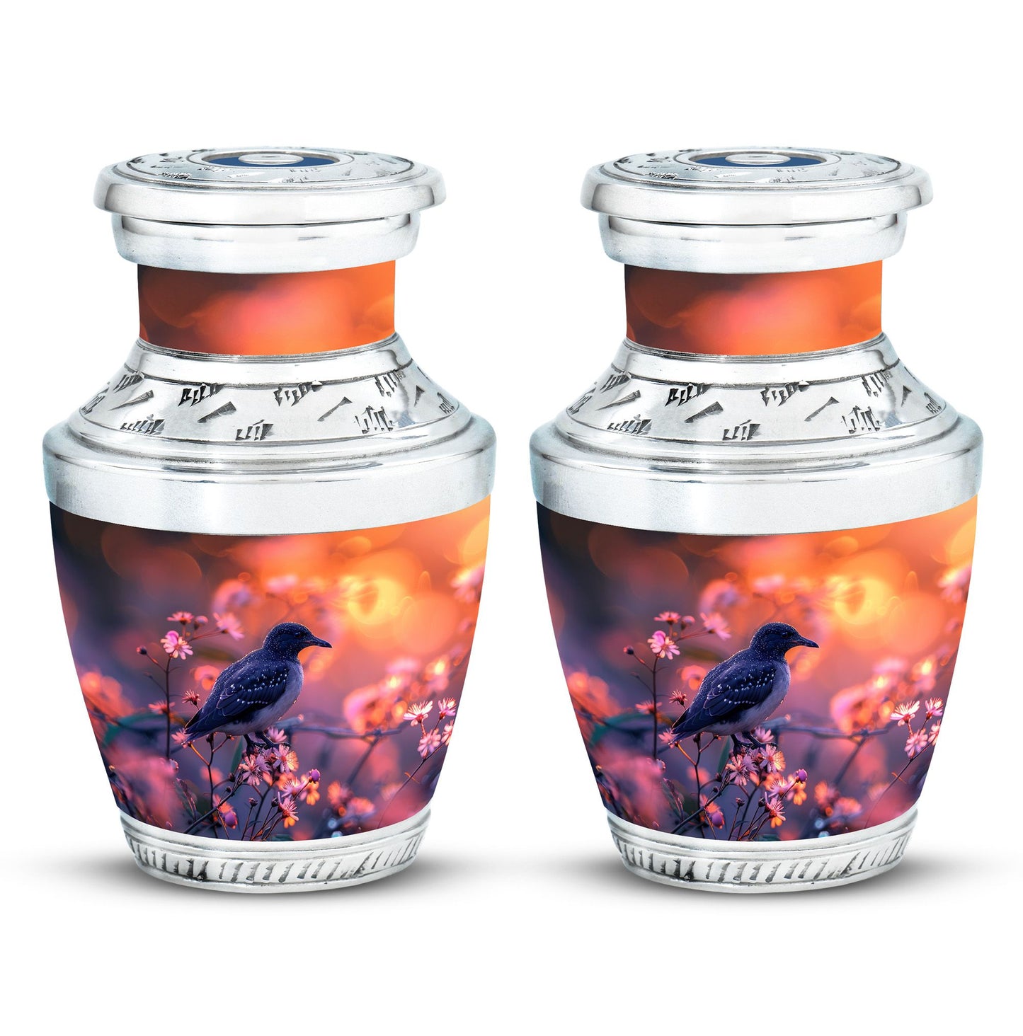 Pink Personalized Bird Cremation Urn for Human Ashes - 10-inch, 200 cu in - Yatskia