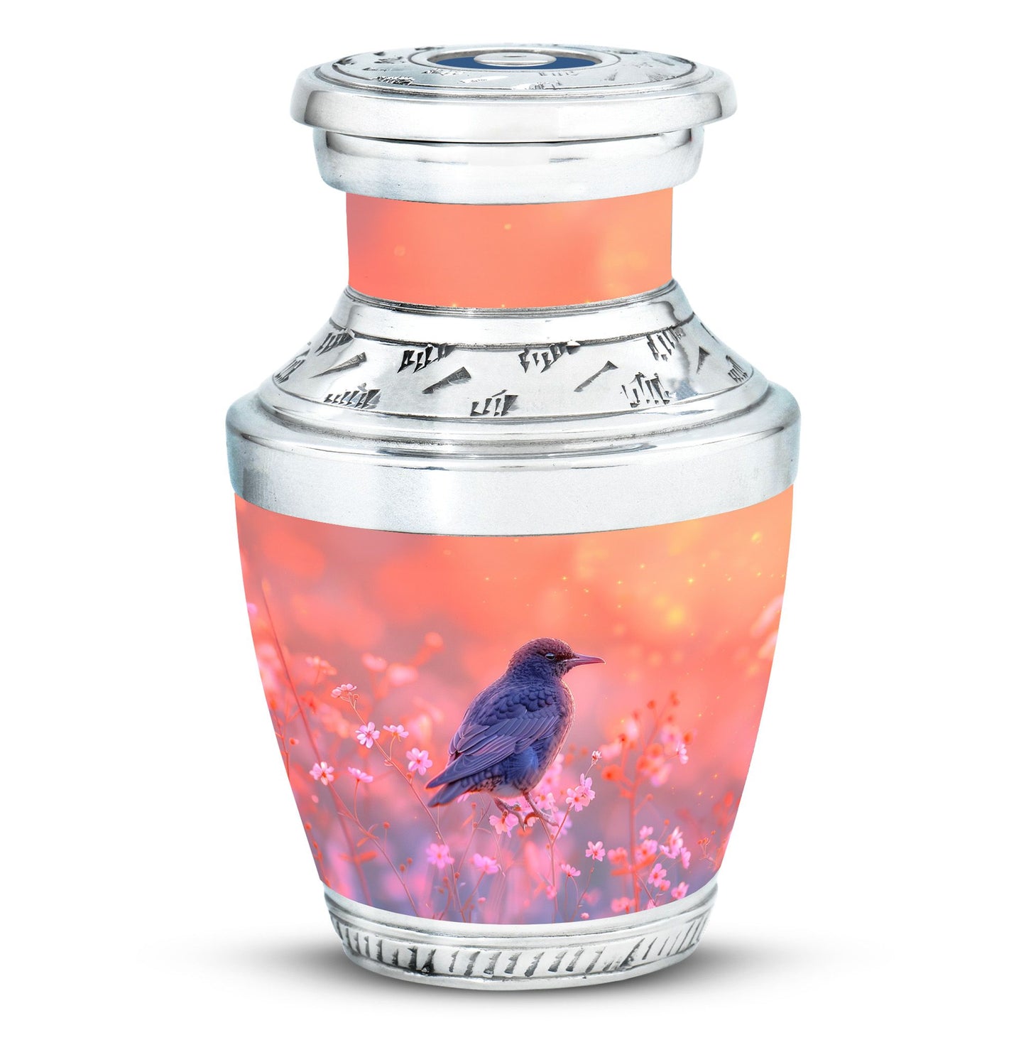 Pink Personalized Bird Cremation Urn for Women - 10-inch, 200 cu in - Yatskia