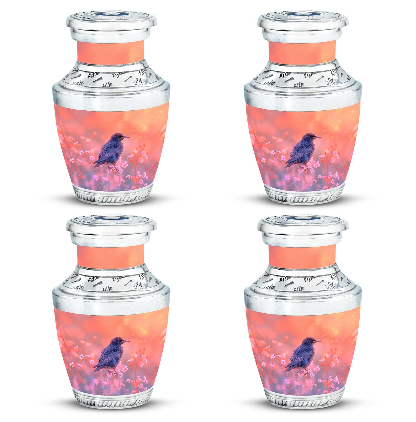 Pink Personalized Bird Cremation Urn for Women - 10-inch, 200 cu in - Yatskia