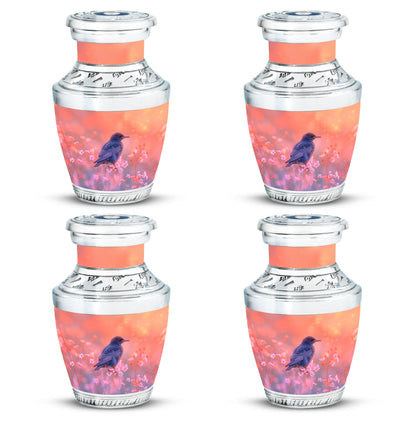 Pink Personalized Bird Cremation Urn for Women - 10-inch, 200 cu in - Yatskia