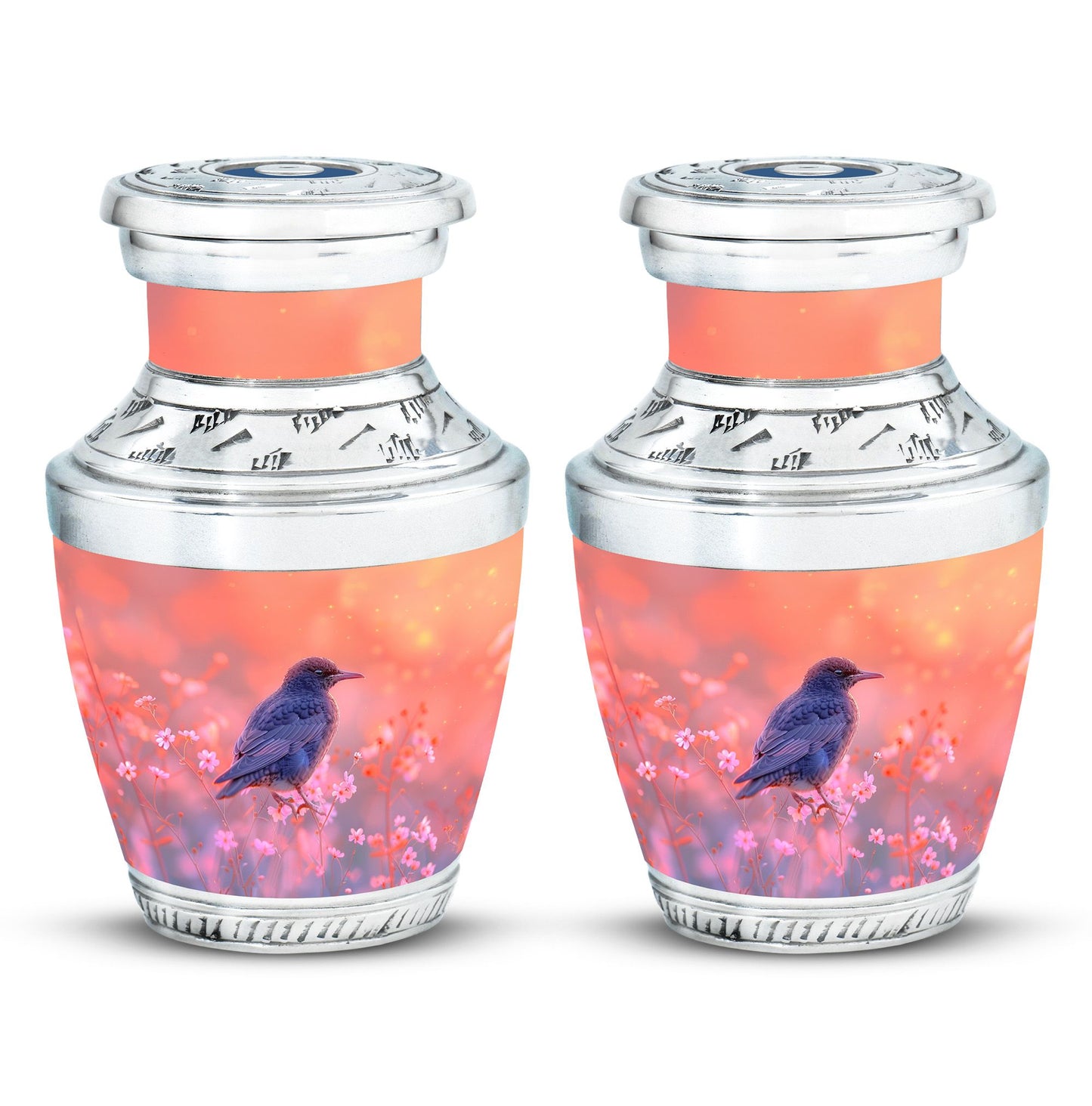 Pink Personalized Bird Cremation Urn for Women - 10-inch, 200 cu in - Yatskia